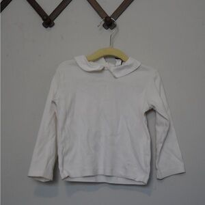 GAP Toddler Girls White Long-Sleeve Peter Pan Collar Tee - Size 2T